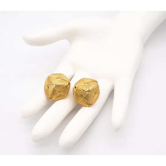 Angela Cummings 1984 Studio Textured Wrapped Earrings Solid 18Kt - Picture 7 of 9